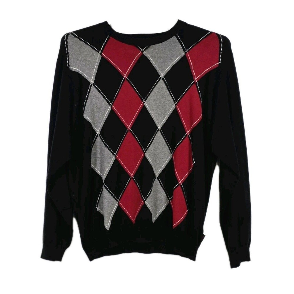 Izod Women's Medium Harlequin Long Sleeve Sweater